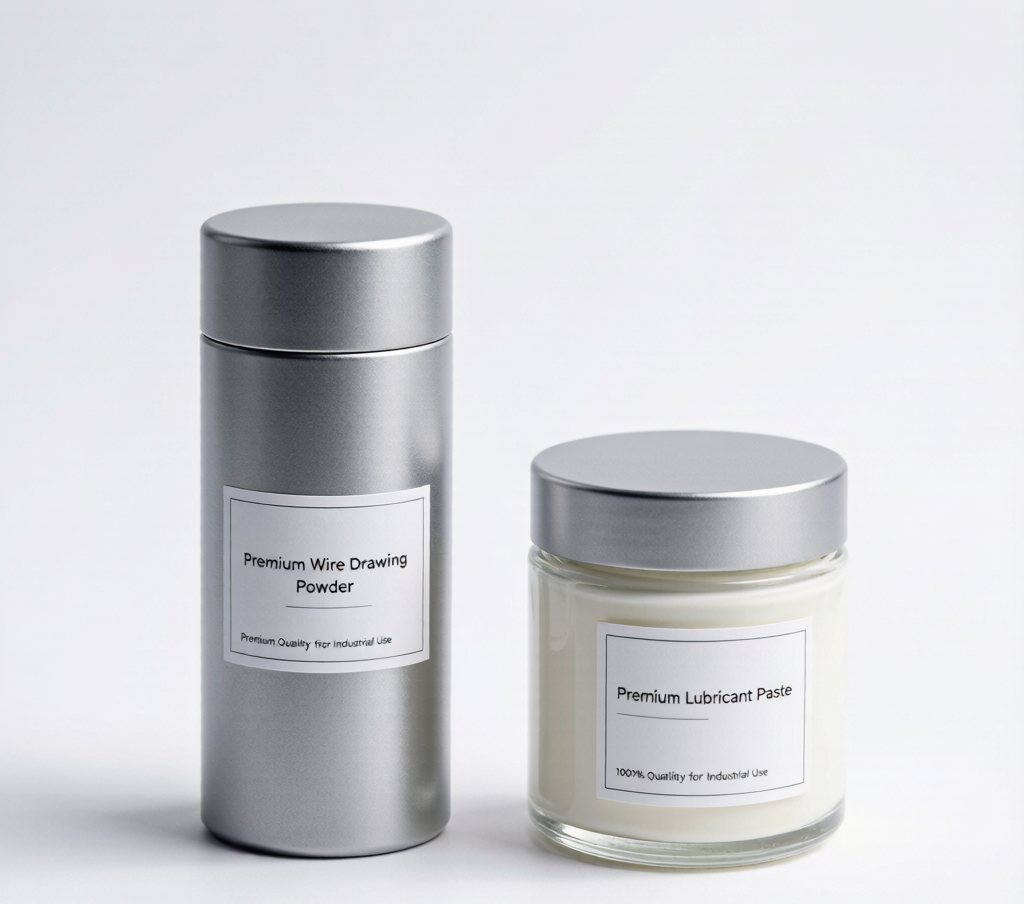 Wire drawing powder and lubricant paste containers