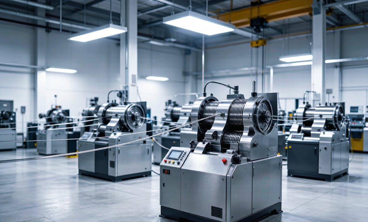 Modern wire drawing production floor at FEM Machinery